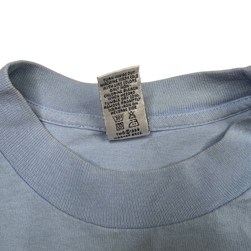Looney Tunes VTG 90s Double Sided Taz Bugs Tweety T-Shirt Blue Youth M Medium - Picture 6 of 6