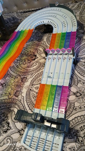 Hot Wheels Mario Kart Rainbow Road Race Track Set Ships Disassembled Works - Picture 10 of 15