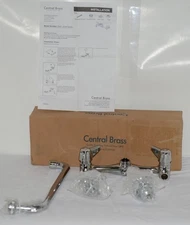 Central Brass 0047 TA3 Two Handle Wallmount Kitchen Faucet Polished Chrome