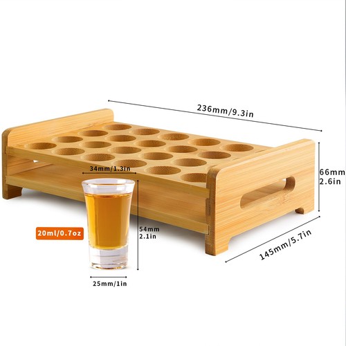 Juego de vasos de chupito 0,7 oz/20 ml 24 piezas juego de soportes transparentes mini perfecto para fiesta, bar,... - Imagen 2 de 7