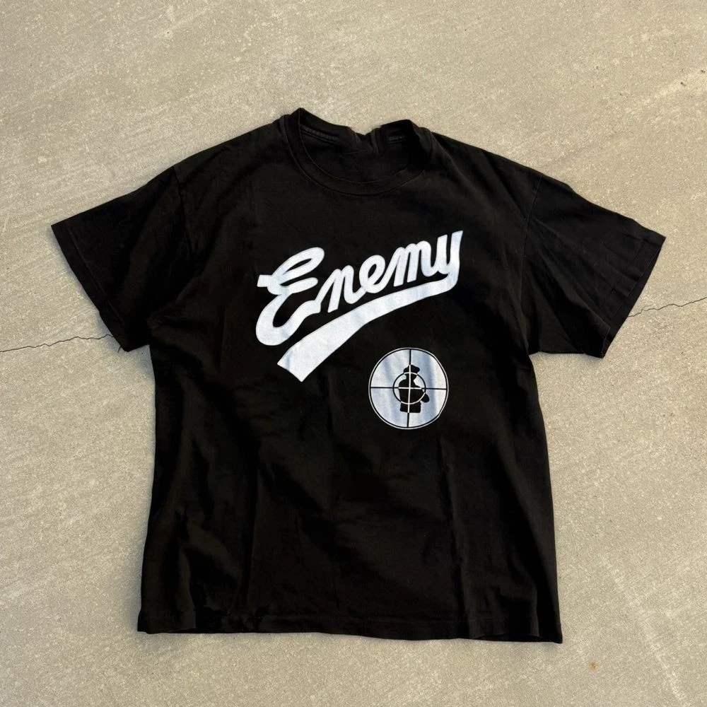 T-shirt Vintage Public Enemy - Heavy Cotton Black - Unisexe - Réédition Gildan 5000