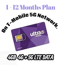 Ultra Mobile sim card with 4 GB 1 TO 12 Months Plan Included