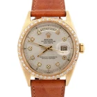 Vintage Rolex Day-Date President Silver DIAMOND 36mm 18K Yellow Gold Watch 1803