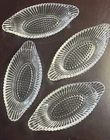 Vintage Jeanette Clear Glass Hobnail Banana Split Boats Set Of 4 Ships From USA