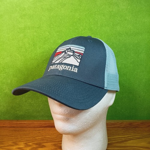 Sombrero Patagonia Azul Montaña Parche Logo Skyline Malla Camionero Gorra Snapback - Imagen 1 de 8