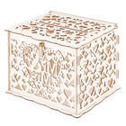 PRETYZOOM Wood Wedding Storage Box Mr Mrs Flower Box for Wedding Party
