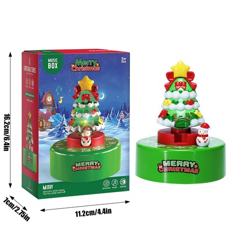 Rotating Musical Hand Crank Educational Toy for Kids Festive Holiday Christmas - Bild 4 von 8