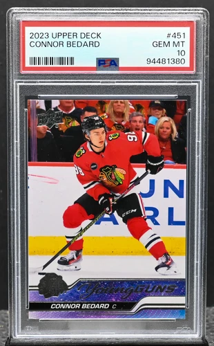 EL.HE4 Connor Bedard 2023-24 Upper Deck #451 Rookie Young Guns RC PSA 10