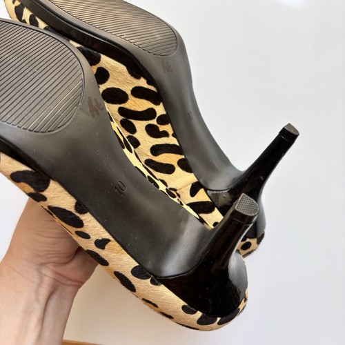 Kelly & Katie Leopard 3” Pumps Heels Womens Size 10 Suede Avant Garde Bold Fun - Picture 13 of 20