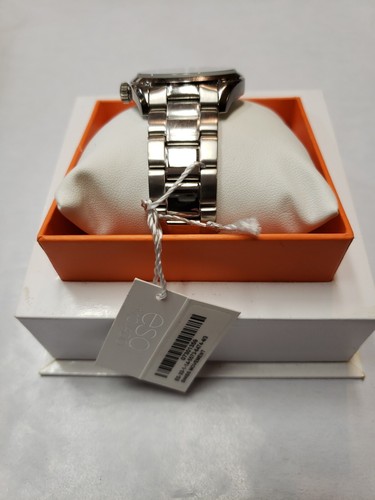 NEW - ESQ Movado Men’s Silver Tone Watch 2012 Black Face Date With Box and Tag - Picture 6 of 12