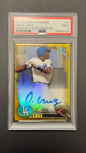 2016 Bowman Chrome 1st Prospect Gold Refractor RC Auto Oneal Cruz 40/50 PSA