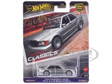 1990 MERCEDES-BENZ 190 E 2.5-16 EVO II SILVER DIECAST MODEL BY HOT WHEELS HRV98