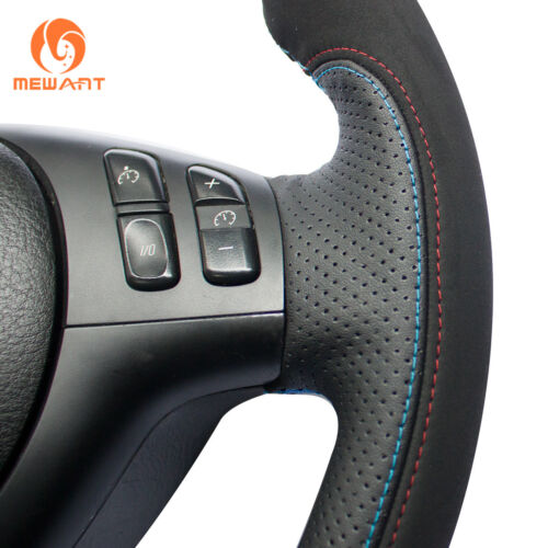 Leather Suede Steering Wheel Cover for BMW E36 E36/5 E46/5 5 Series E39 M3 M5 - Picture 4 of 8