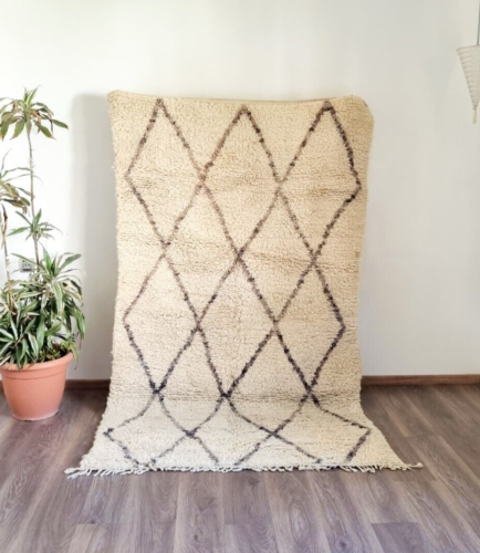 Tapis authentique Beni ouain, tapis fait main, tapis en laine, tapis vintage, tapis marocain - Photo 1/6