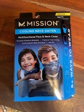 MISSION Cooling Youth Neck Gaiter 6+ Ways to Wear, Face Mask, UPF 50, Camo B-12