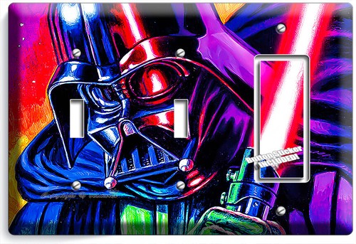 COLORFUL LORD DARTH VADER SWORD STAR WARS LIGHT SWITCH OUTLET PLATES ROOM DECOR - Picture 31 of 34