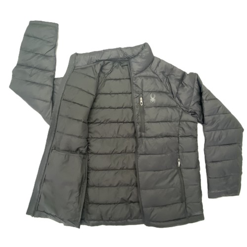 NWT Spyder Puffer Insulated Jacket Mens Large Full Zip Packable Black - Picture 4 of 8