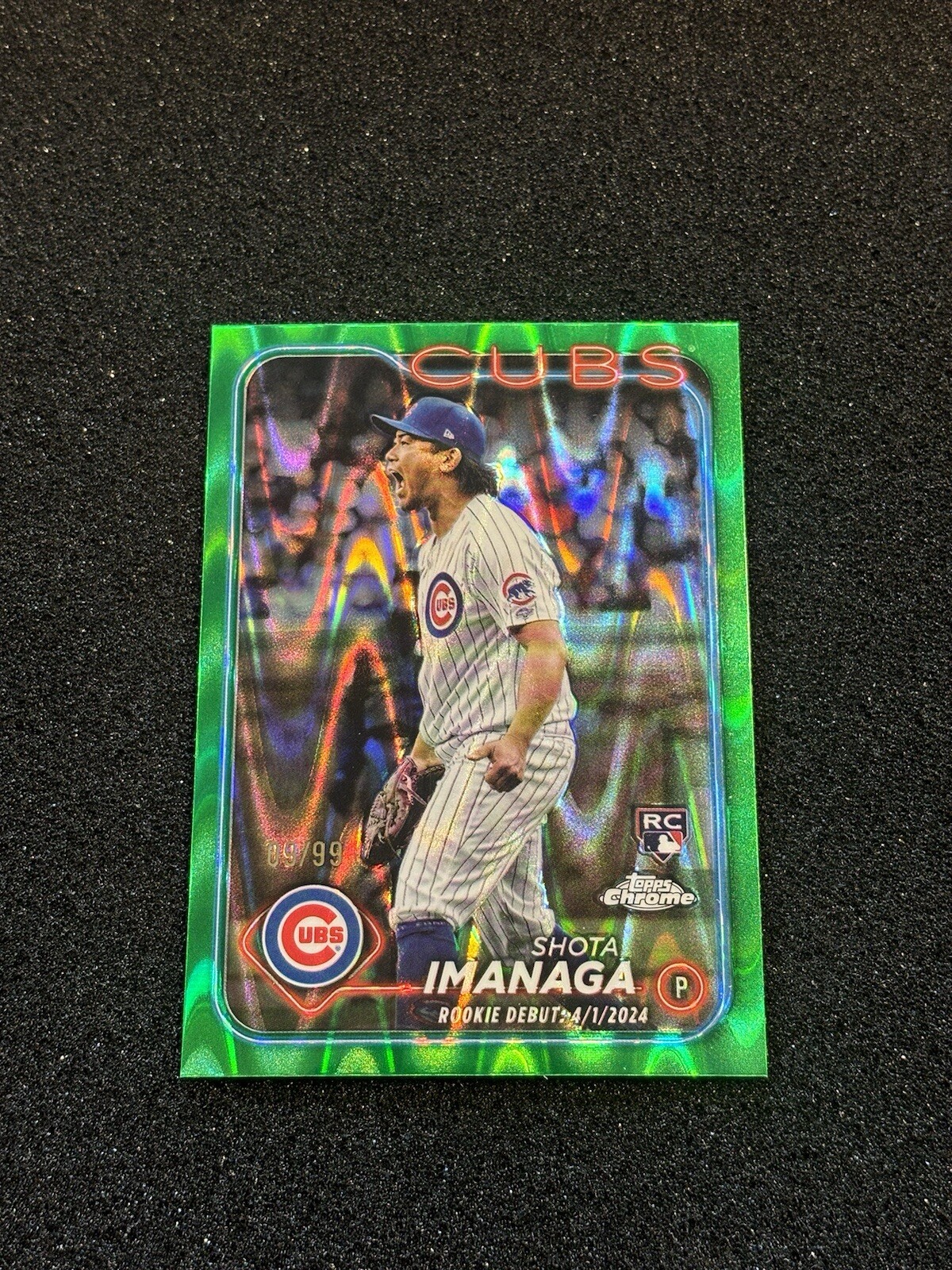 2024 Topps Chrome Update Shota Imanaga Rookie Debut Green Raywave 9/99 RC #USC95