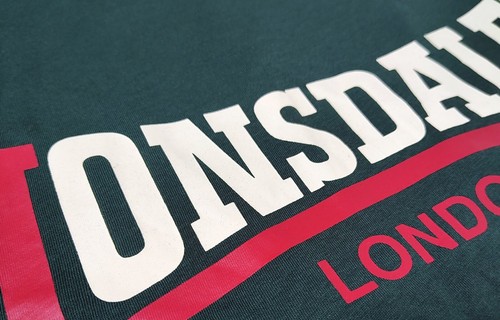 Lonsdale T-Shirt Two Tone Classic Logo Black Blue White Green Regular Fit Shirt - Picture 46 of 49