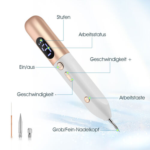Muttermal Entfernen Stift Mole Removal mit 9 Stärkenstufen und LED-Scheinwerfer - Bild 10 von 13