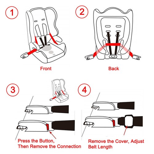 2 x Retractable 3 Point Safety Seat Belt Straps Car Vehicle Adjustable Belt Kit - Picture 4 of 17