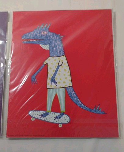 Nuovo poster dinosauro IKEA BILD 8" x 10" set di 4 nuovi in confezione divertente decorazione bambino - Foto 4 di 5