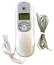 AT&T Corded Telephone Trimline Caller ID Display Wall Table White TRI909 Tested