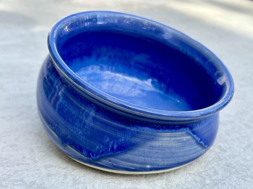 Studio Art Pottery Ceramic Blue Salt Cellar Salt Pig Open Salt Container 4.5" D - Imagen 5 de 8