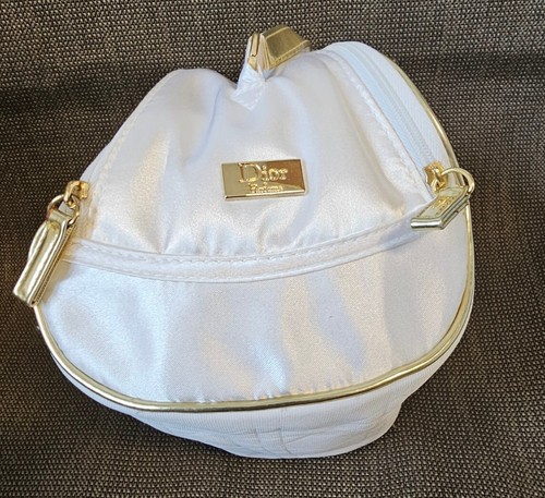 Dior Parfum Neceser Kosmetik Bag Beauty Tasche Satinweißem Stoff - Bild 3 von 8