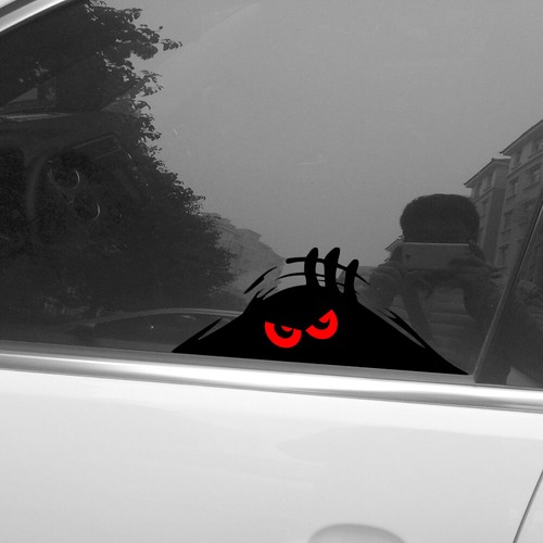 1x Red Eyes Monster Peeper Scary Car Bumper Window Decals Sticker Accessories - Picture 6 of 12