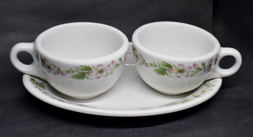 Tazas de café vintage Ridgway Dogwood vitrificadas artículos de restaurante artículos de hotel, bandeja - Imagen 2 de 11
