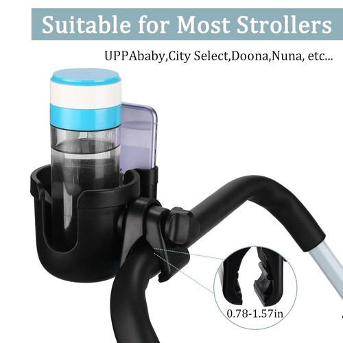 Universal Stroller Cup Holder with Phone Holder - Convenient Adjustable Design - Picture 5 of 11
