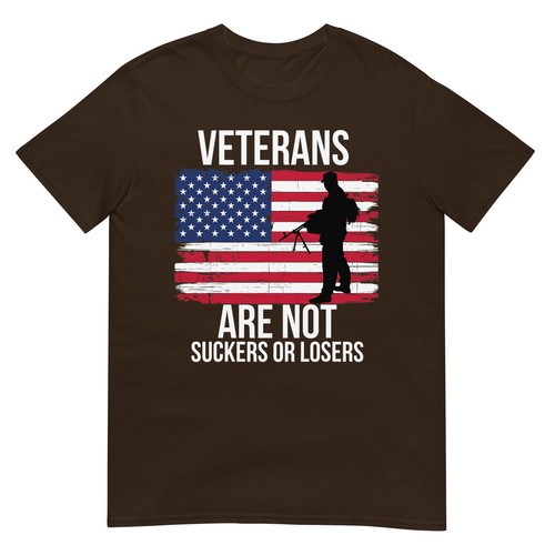 Veterans Are Not Suckers Or Losers Biden 2020 ANTI TRUMP T-Shirt - Picture 4 of 17