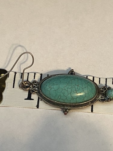 Ohrringe Türkis Kunstschmuck Fisch Haken Magnet. - Bild 5 von 5