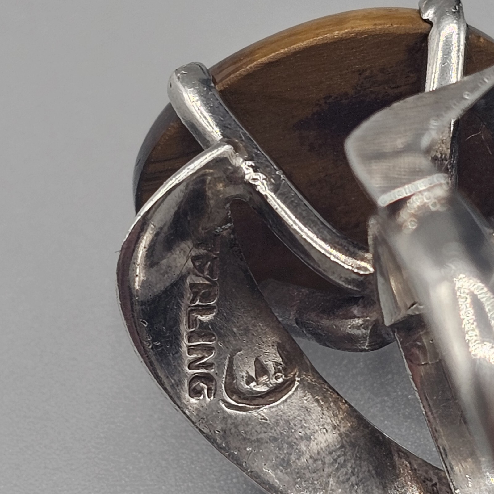 Sterling Silver Tigers Eye Ring Dramatic High Mou… - image 7