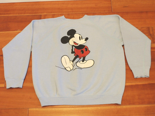 Vintage 1960s Mickey Mouse Sweatshirt Walt Disney Productions Large Made USA Rar