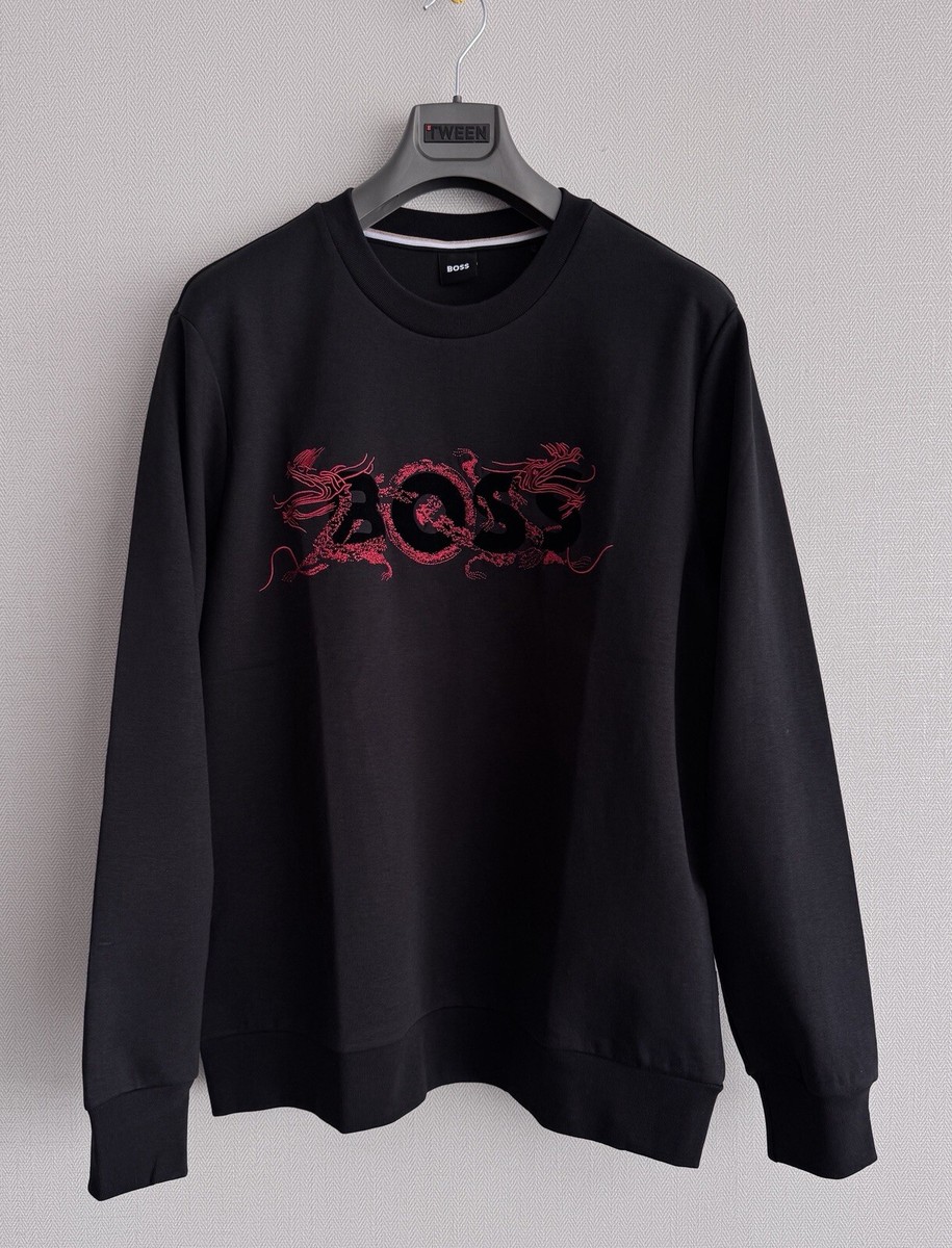 BOSS by Hugo Boss XXL SIZE Sweatshirt Dragon Flocked Embroidered