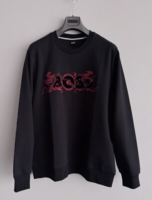 BOSS by Hugo Boss XL SIZE Sweatshirt Dragon Flocked Embroidered