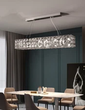Postmodern restaurant chandelier stainless steel light luxury crystal lamp led Y