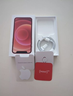 Apple iPhone 12 Mini 64 GB A2176 Red Empty Box Only With Cable