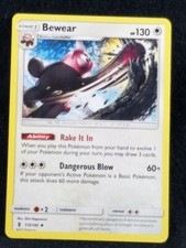 Pokemon TCG Bewear 113/145 Sun & Moon Guardians Rising 2017 MINT Pack to sleeve