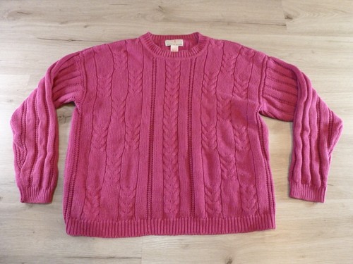 Vintage American Weekend Chunky Knit Sweater  Women Size Large Pink - Picture 1 of 8