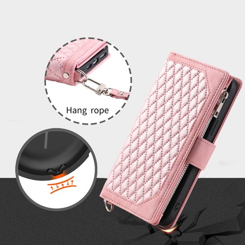 Luxury Rhombic Wallet Case,Leather Zipper Flip Card Phone Case For Sharp Rouvo V - Picture 38 of 44
