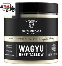South Chicago Packing Wagyu Beef Tallow, 11.5 Oz Glass Jar, Perfect for Searing,