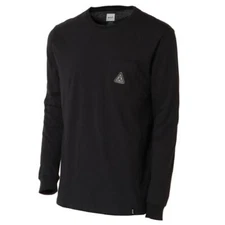 SALE - HUF PEAK PATCH L/S/POCKET TEE BLACK