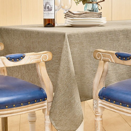 Leinen Rechteck Tischdecke 52"x70" Schwarz Wasserdicht Faltenfrei Bauernhaus Dekor - Bild 22 von 27