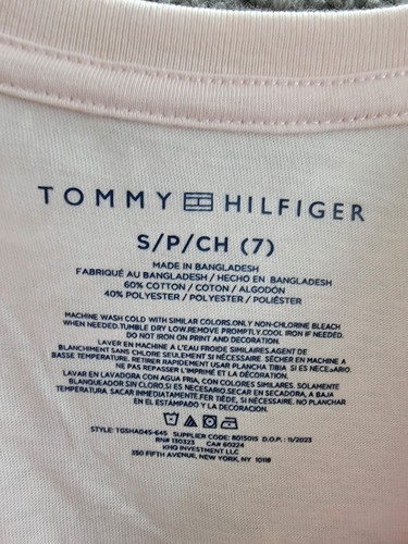 Tommy Hilfiger Embroidered Script Short Sleeve Tie Front T-Shirt Big Girls S (7) - Picture 9 of 14