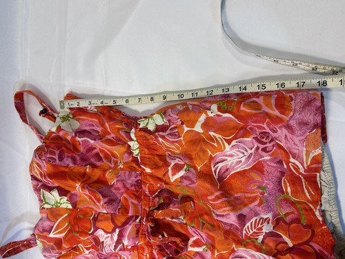 Vtg 1960s Miss Hawaii Pinup Swimsuit Romper Bathing Bombshell Red Pink Floral - Picture 16 of 17