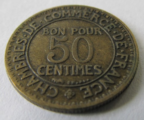 1924 50 Centimes Chambers of Commerce, KM # 884 - Picture 4 of 4