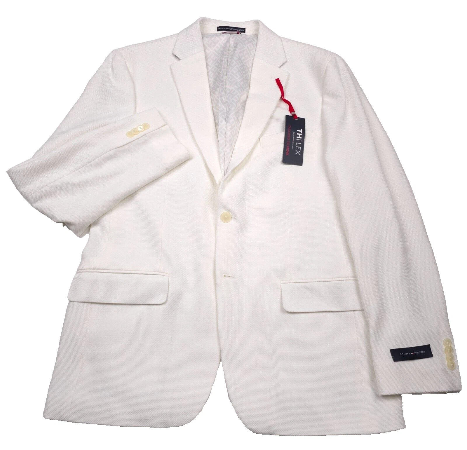 $295 Tommy Hilfiger Conrad Solid White Textured Blazer Jacket Mens Size 42R
Opens in a new window or